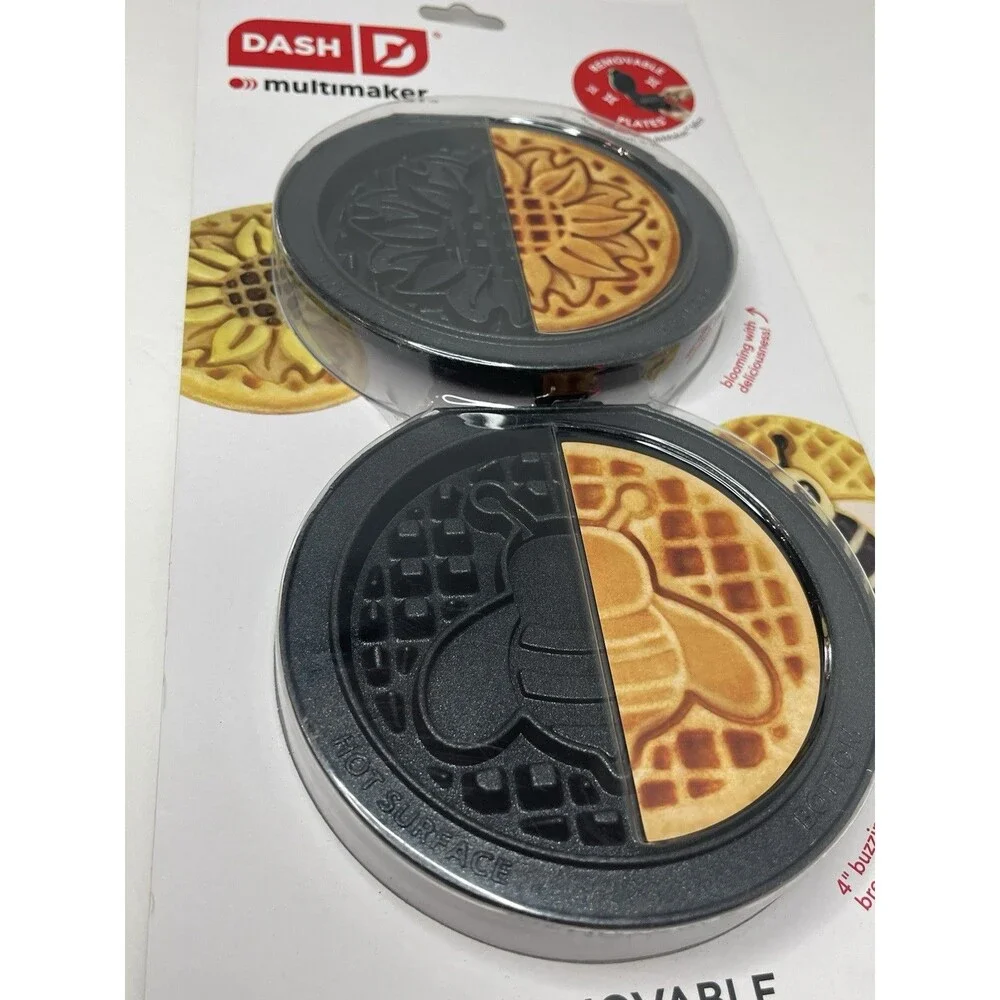DASH Multimaker Mini Two 4” Nonstick Removable Plates Sunflower Bee